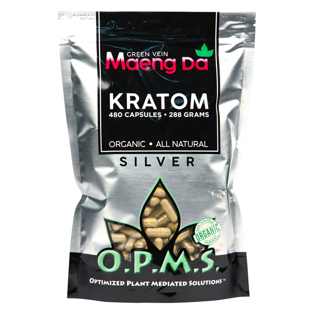 OPMS Silver Caps 480ct Green Vein Maeng Da