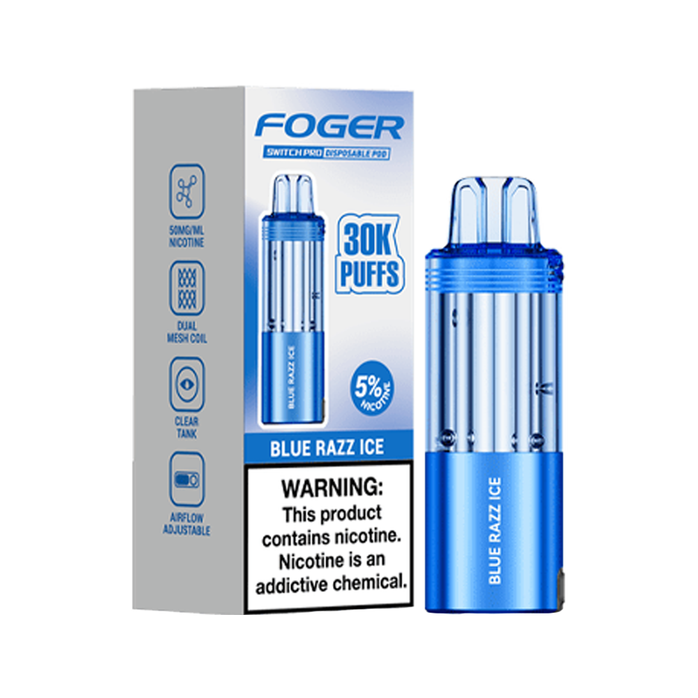 Foger Switch Pro Replacement Pod – Blue Razz Ice | 30,000 Puffs | 19ml | 5% Salt Nic