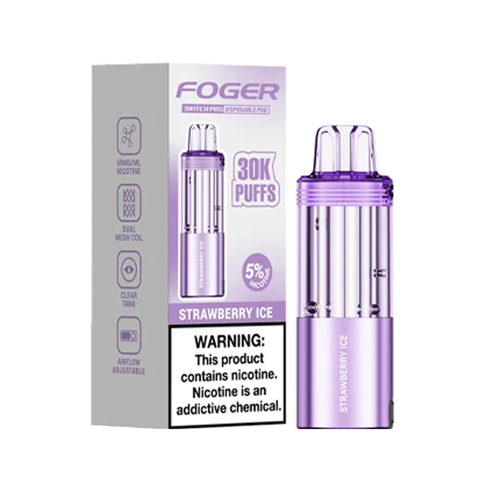 Foger Switch Pro Replacement Pod – Strawberry Ice | 30,000 Puffs | 19ml | 5% Salt Nic