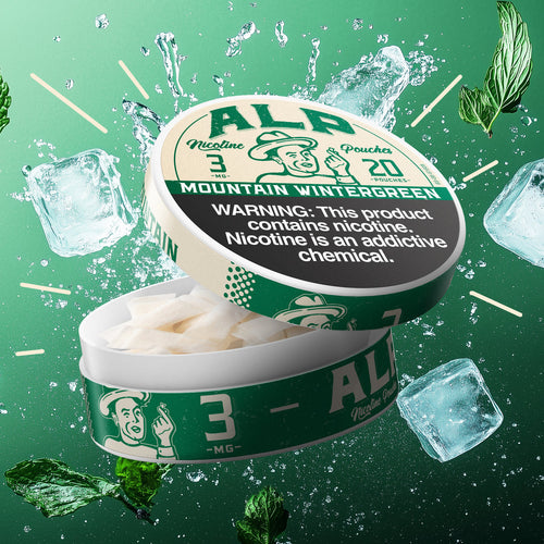 Alp Mountain Wintergreen nicotine pouches can