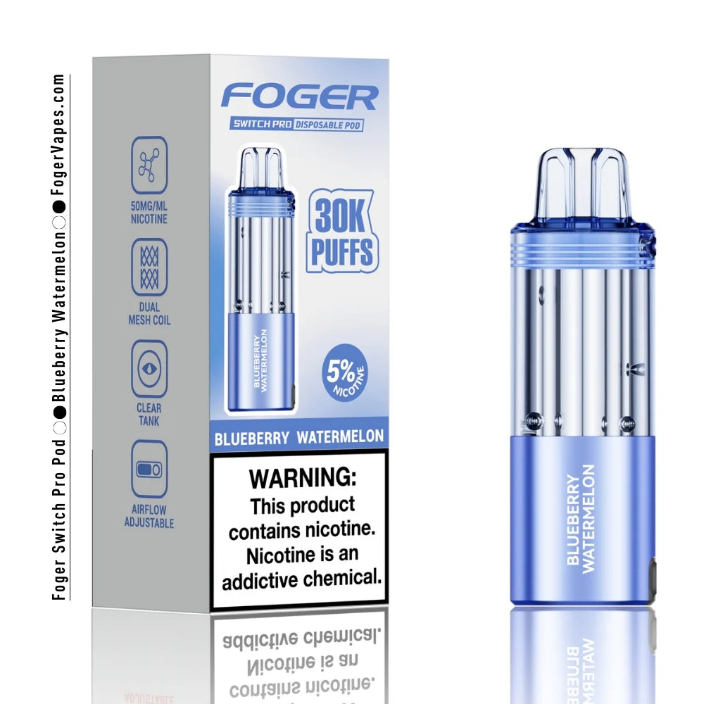 Foger Switch Pro Replacement Pod – Blueberry Watermelon | 30,000 Puffs | 19ml | 5% Salt Nic