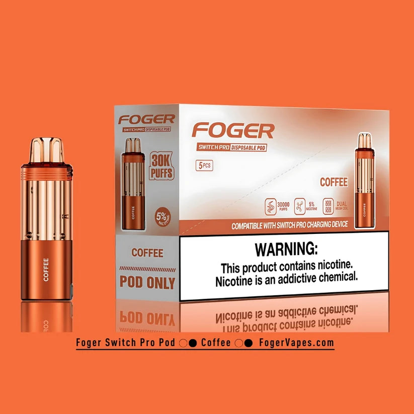Foger Switch Pro Replacement Pod – Coffee | 30,000 Puffs | 19ml | 5% Salt Nic