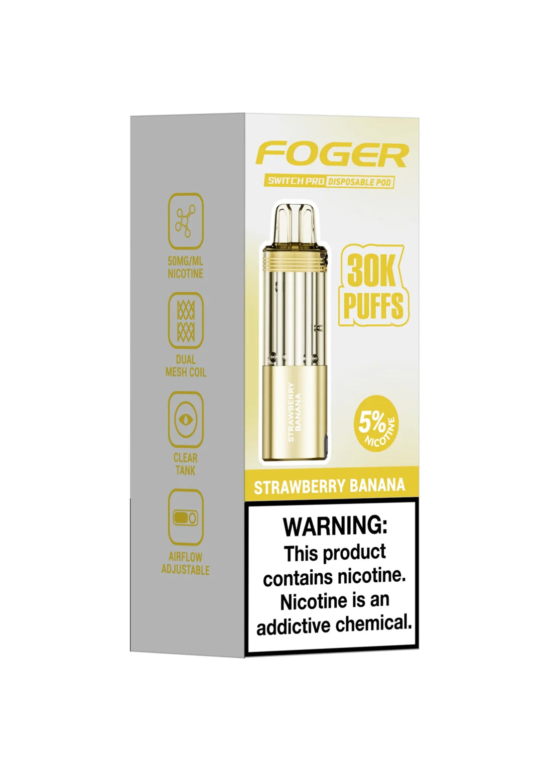 Foger Switch Pro Replacement Pod – Strawberry Banana | 30,000 Puffs | 19ml | 5% Salt Nic
