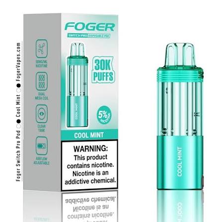 Foger Switch Pro Replacement Pod – Cool Mint | 30,000 Puffs | 19ml | 5% Salt Nic