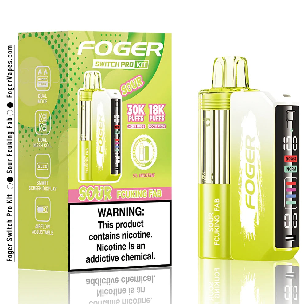 Foger Switch Pro Replacement Pod – Sour Fcuking Fab | 30,000 Puffs | 19ml | 5% Salt Nic
